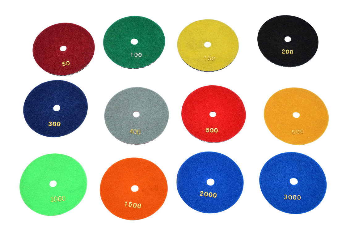 4" Diameter Diamond Resin Pads Merrock Concrete Terrazzo Floor Wet