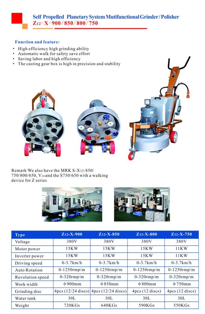 Auto Walk Concrete Floor Polisher Fast Speed Self Propelled Planetary System 2
