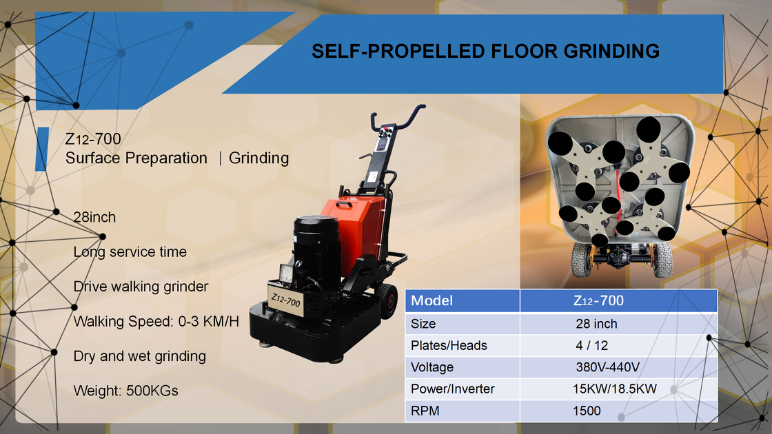 70cm Effective Concrete Grinder Drive OEM Color