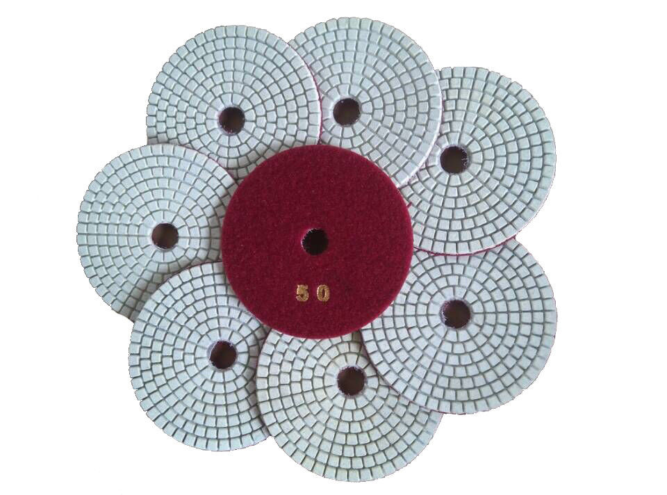 3 Step Dry Diamond Polishing Pads For Concrete / Marble Floor